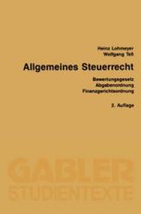 cover of the book Allgemeines Steuerrecht: Bewertungsgesetz Abgabenordnung Finanzgerichtsordnung