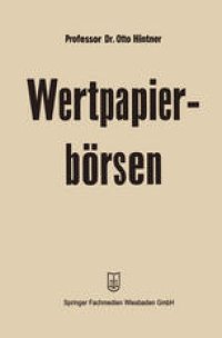 cover of the book Wertpapierbörsen