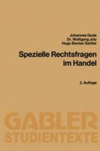 cover of the book Spezielle Rechtsfragen im Handel