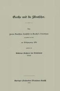 cover of the book Goethe und die Fikentscher: Dem freien Deutschen Hochstift in Goethe’s Vaterhaus zu Frankfurt am Main am Wolfgangstage 1878