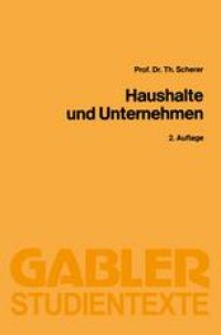 cover of the book Haushalte und Unternehmen