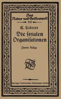 cover of the book Die Sozialen Organisationen