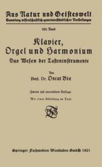 cover of the book Klavier, Orgel und Harmonium: Das Wesen der Tasteninstrumente