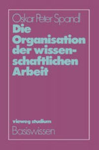 cover of the book Die Organisation der wissenschaftlichen Arbeit