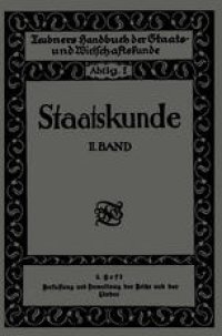 cover of the book Staatskunde: Zweiter Band. 2. Heft. Verfassung und Verwaltung des Reichs und der Länder