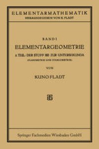 cover of the book Elementargeometrie: 2. Teil: Der Stoff Bis Zur Untersekunda