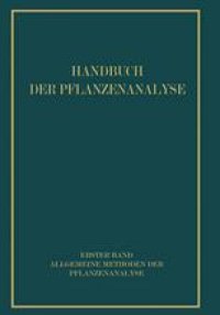 cover of the book Allgemeine Methoden der Pflanzenanalyse