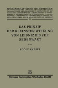 cover of the book Das Prinzip der Kleinsten Wirkung von Leibniz bis zur Gegenwart