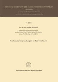 cover of the book Analytische Untersuchungen an Polyamidfasern