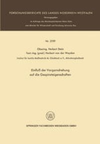 cover of the book Einfluß der Vorgarndrehung auf die Gespinsteigenschaften