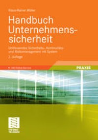 cover of the book Handbuch Unternehmenssicherheit: Umfassendes Sicherheits-, Kontinuitätsund Risikomanagement mit System