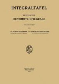 cover of the book Integraltafel: Zweiter Teil Bestimmte Integrale