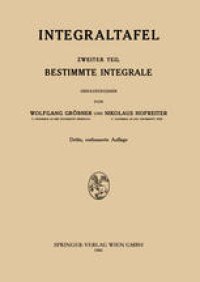 cover of the book Integraltafel: Zweiter Teil Bestimmte Integrale