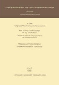 cover of the book Messung von Schnittkräften und Momenten beim Tiefbohren