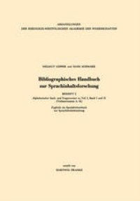 cover of the book Bibliographisches Handbuch zur Sprachinhaltsforschung