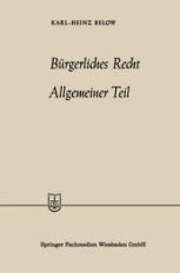 cover of the book Bürgerliches Recht Allgemeiner Teil