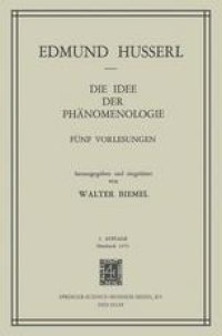 cover of the book Die Idee der Phänomenologie: Fünf Vorlesungen