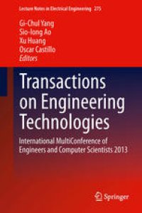 cover of the book Transactions on Engineering Technologies: International MultiConference of Engineers and Computer Scientists 2013