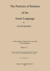 cover of the book The Particles of Relation of the Isinai Language