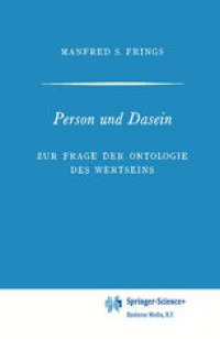 cover of the book Person und Dasein: Zur Frage der Ontologie des Wertseins