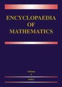 cover of the book Encyclopaedia of Mathematics: Volume 6: Subject Index — Author Index