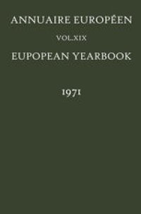 cover of the book Annuaire Européen / European Yearbook: Vol. XIX