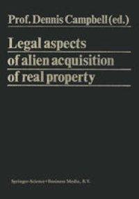 cover of the book Legal Aspects of Alien Acquisition of Real Property