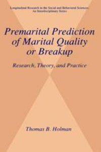 cover of the book Premarital Prediction of Marital Quality or Breakup: Research, Theory, and Practice