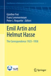 cover of the book Emil Artin and Helmut Hasse: The Correspondence 1923-1958