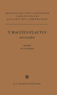 cover of the book T. Maccius Plautus Aulularia