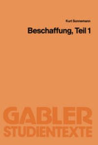 cover of the book Beschaffung, Teil 1