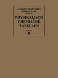 cover of the book Landolt-Börnstein: Physikalisch-chemische Tabellen II, Teil a