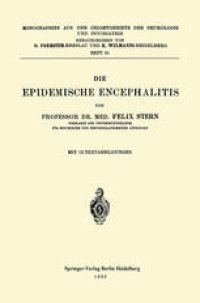 cover of the book Die Epidemische Encephalitis