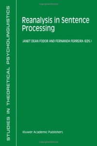 cover of the book Reanalysis in Sentence Processing