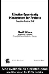 cover of the book Effective Opportunity Management for Projects: Exploiting Positive Risk