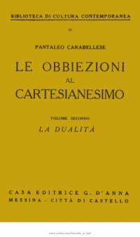 cover of the book Le obbiezioni al cartesianesimo. La dualità