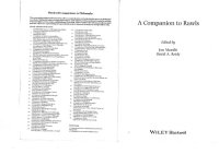 cover of the book A Companion to Rawls