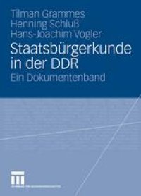 cover of the book Staatsbürgerkunde in der DDR: Ein Dokumentenband