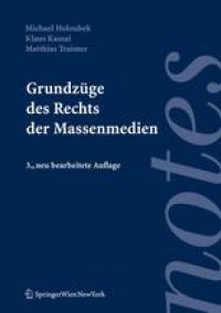 cover of the book Grundzüge des Rechts der Massenmedien