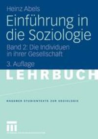 cover of the book Einführung in die Soziologie: Band 2: Die Individuen in ihrer Gesellschaft