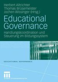 cover of the book Educational Governance: Handlungskoordination und Steuerung im Bildungssystem