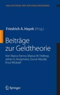 cover of the book Beiträge zur Geldtheorie