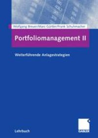 cover of the book Portfoliomanagement II: Weiterführende Anlagestrategien