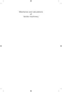 cover of the book Mechanics and calculations of textile machinery