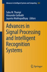 cover of the book Advances in signal processing and intelligent recognition systems