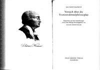 cover of the book Versuch über die Transzendentalphilosophie