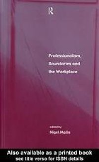 cover of the book Professionalism, boundaries and the workplace