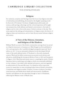 cover of the book A View of the History, Literature, and Religion of the Hindoos: Volume 2, The Hindoo Mythology: Including a Minute Description of their Manners and ...