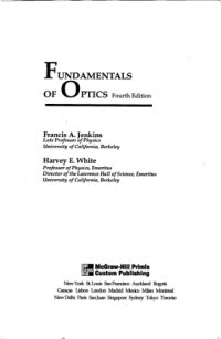 cover of the book Fundamentals of optics