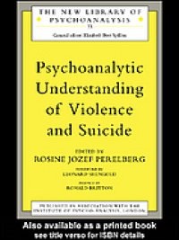 cover of the book Psychoanalytic understanding of violence and suicide